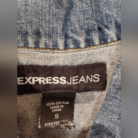 Express Cropped Blue Jean Jacket - Picture 3 of 4